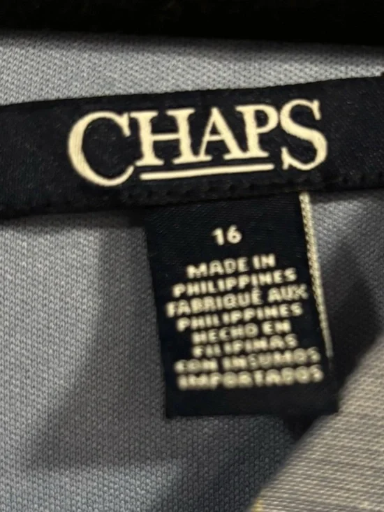 Chaps Silver Chambray Metallic Striped Sleeveless Dress - Picture 9 of 12